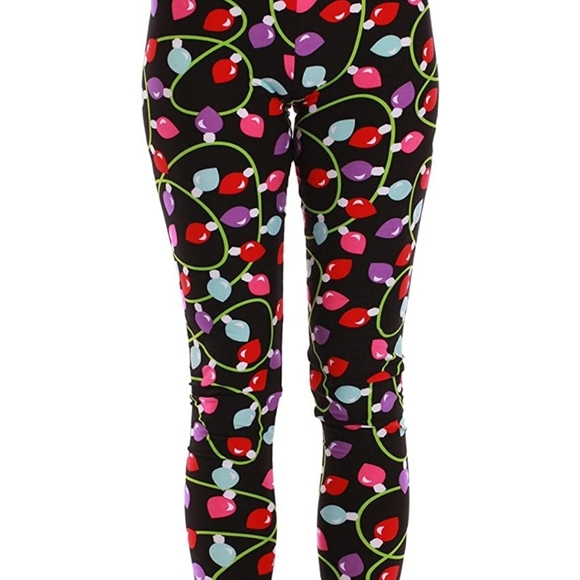 Holiday Christmas Light Bulb Leggings, Size M, NEW! - Picture 2 of 3